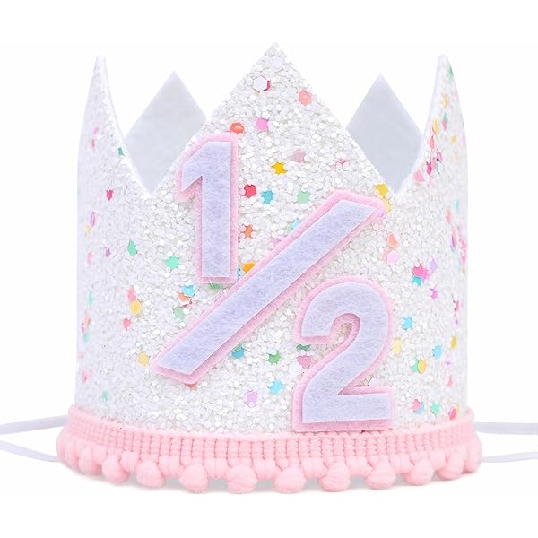 Half Birthday Glitter Crown