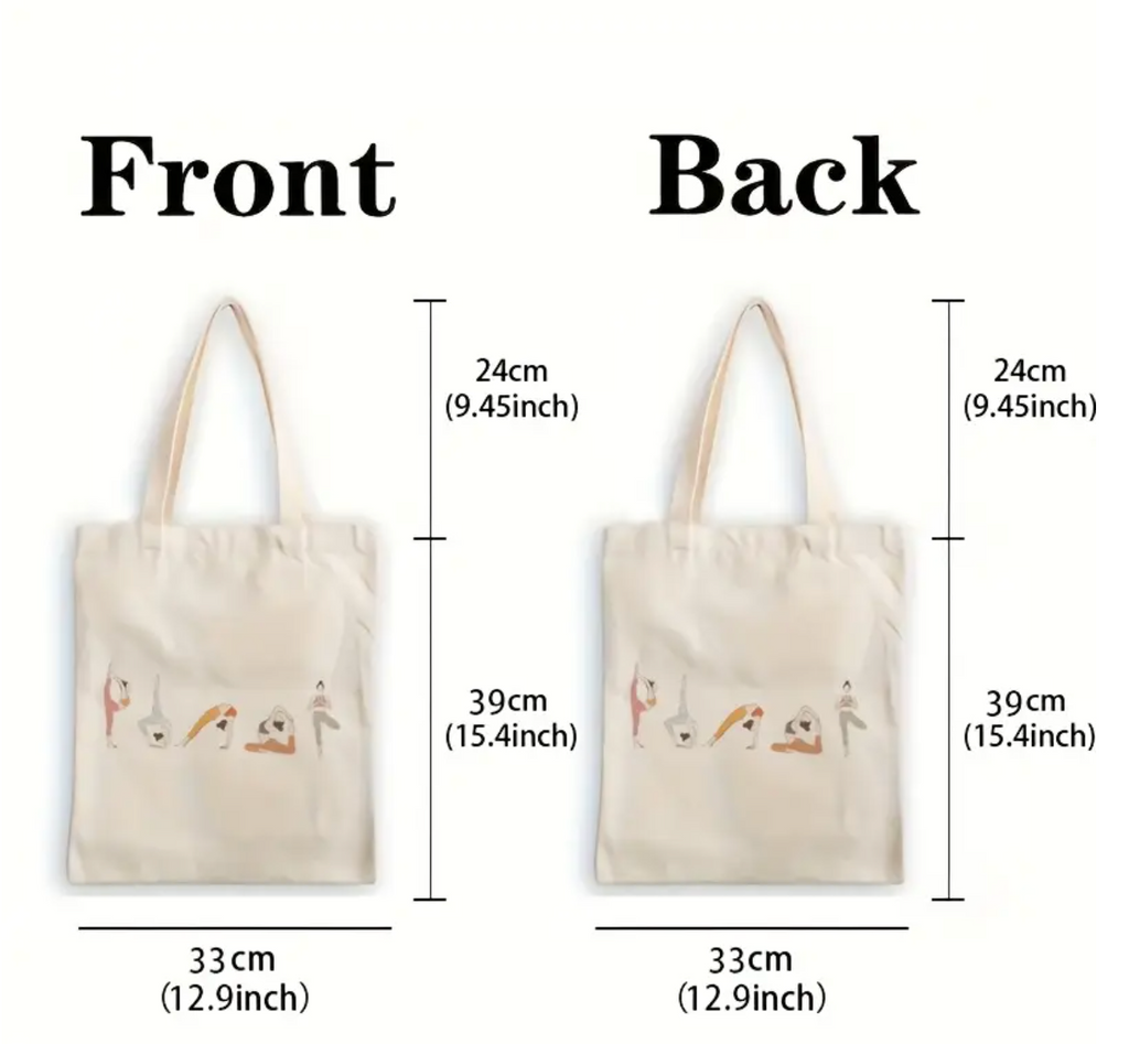 Yoga-Inspired Canvas Tote Bag